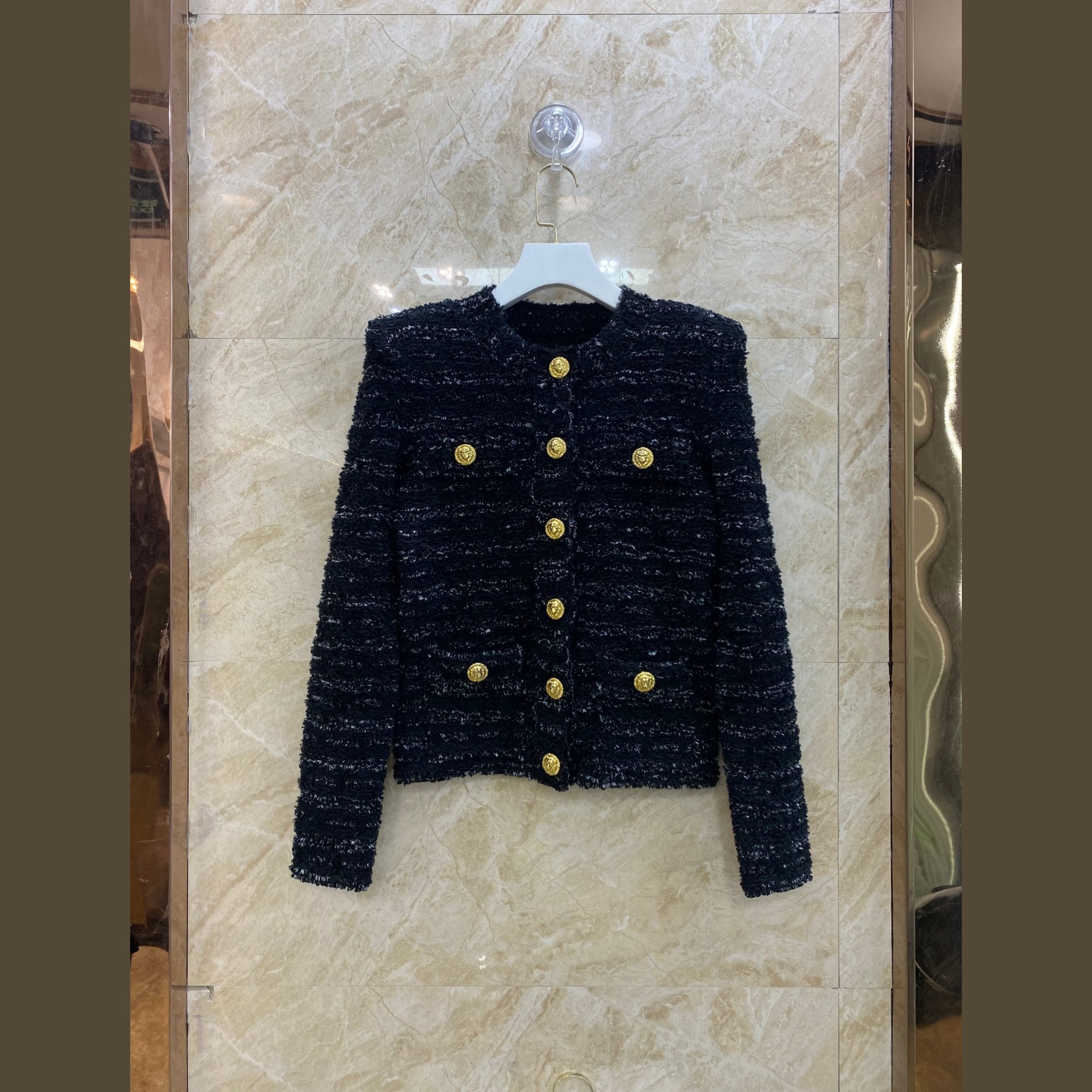 balmain tweed cropped jacket